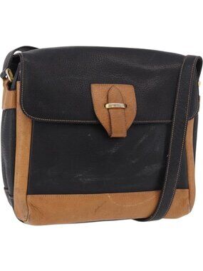 GUCCI Shoulder Bag Leather Black Gold